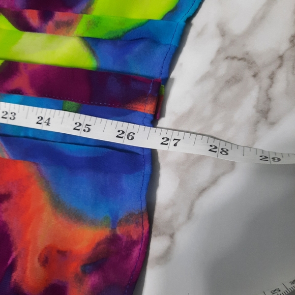 Worthington Top Women's Sz PXL Multicolor Sleeveless Button Down Ruffles - Picture 10 of 10